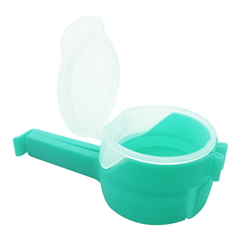 4 stuks zakklemmen voor het bewaren van voedsel, afsluitklemmen met schenktuit, keukenklem voor het afsluiten van plastic doppen, opberg- en organisatiegereedschap: Blauw