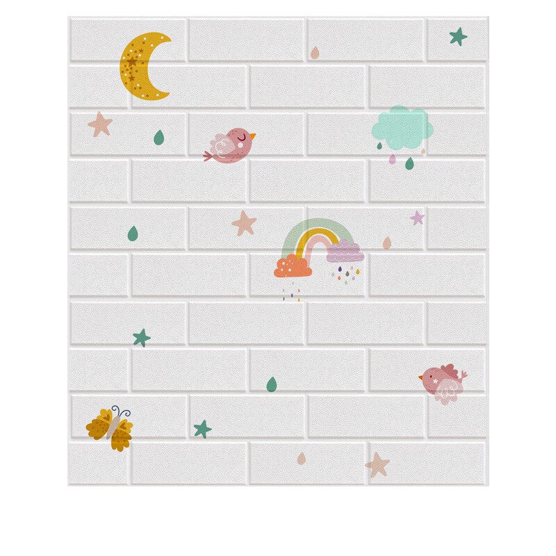 10pcs Cartoon 3D Wall Sticke Self-Adhesive Waterproof Wall Kids' Room Cute Wallpaper Room Home Decor Peel &amp; Stick Art Wallpaper: B 10PCS