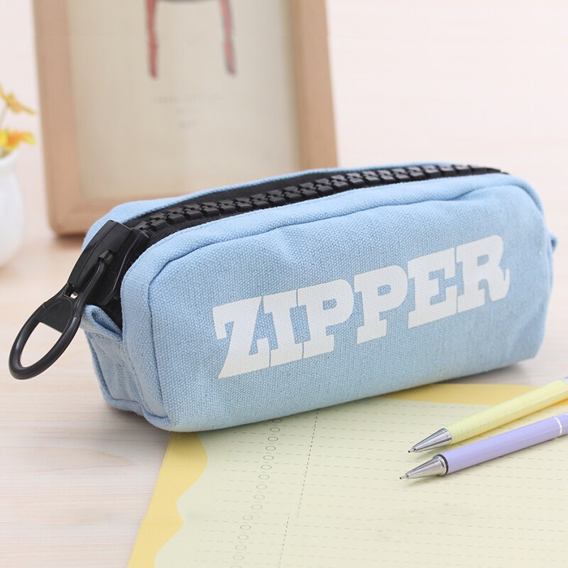 1 Pcs Kawaii Etui Colorfull Canvas Grote Rits Estuches School Potlood Doos Pencilcase Potlood Tas Schoolbenodigdheden Briefpapier: TianLan