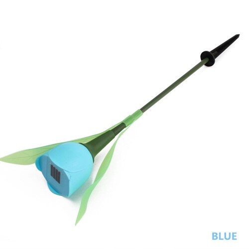 Romantisk udendørs gårdhave plæne solcelledrevet tulipan blomsterlys led lampe: Blå