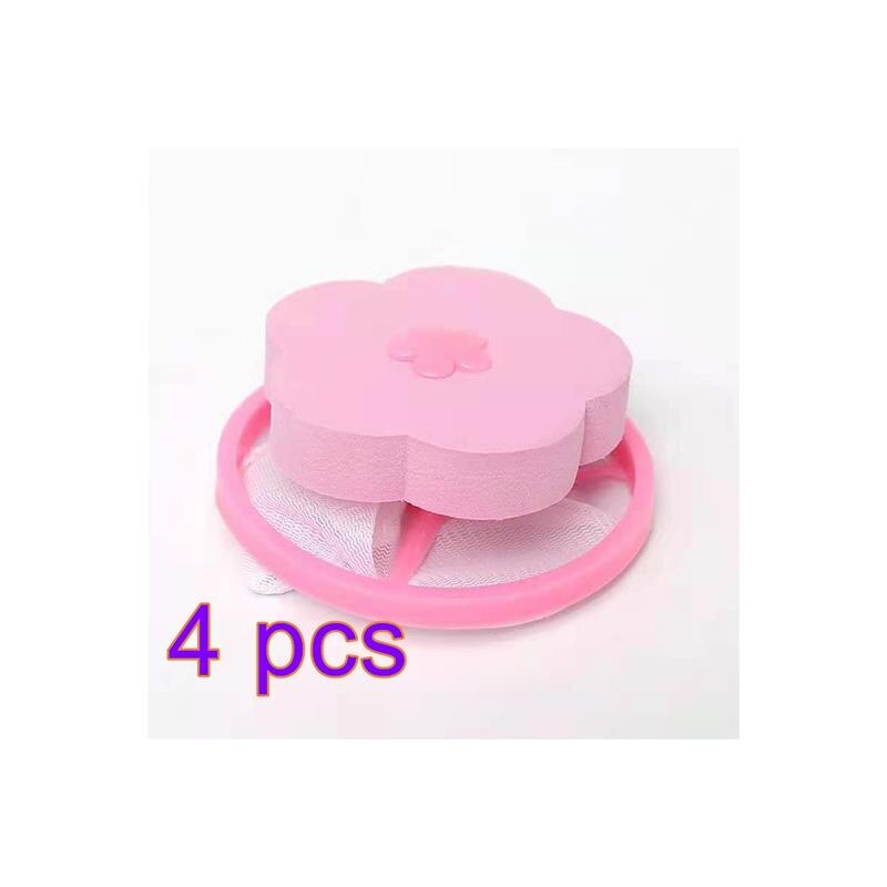 1/4 Pcs Floating Washing Ball Laundry Balls Laundry Washing Net Bag Debris Filter Pink Blue Washing Machine Cleaning Hair Filter: A-4PCS