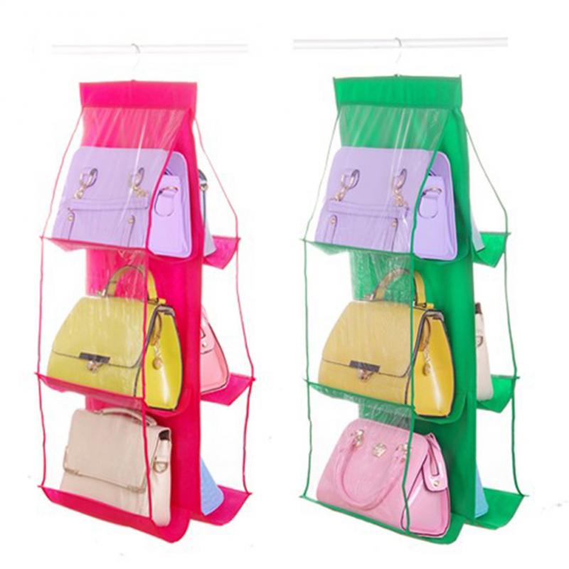 Double-Sided Six-layer Bag Hanging Bag Nonwoven Fabric Hanging Handbag Hanging Storage Bag Multilayer Dustproof Hanging Bag