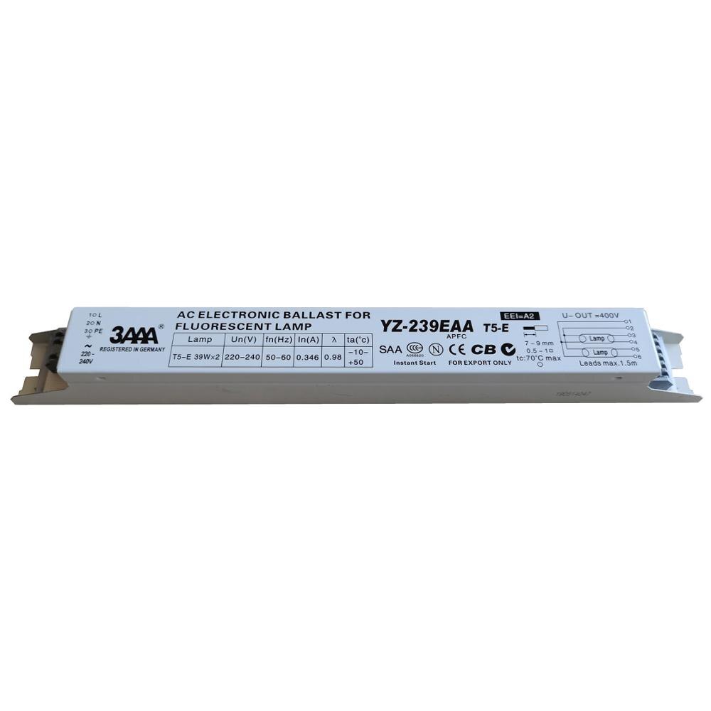 220-240V 3AAA YZ-239EAA AC Electronic Ballast Instant Start Fluorescent Lamp Electronic Ballast for T5-E 39WX2 Lamps CCC CE SAA