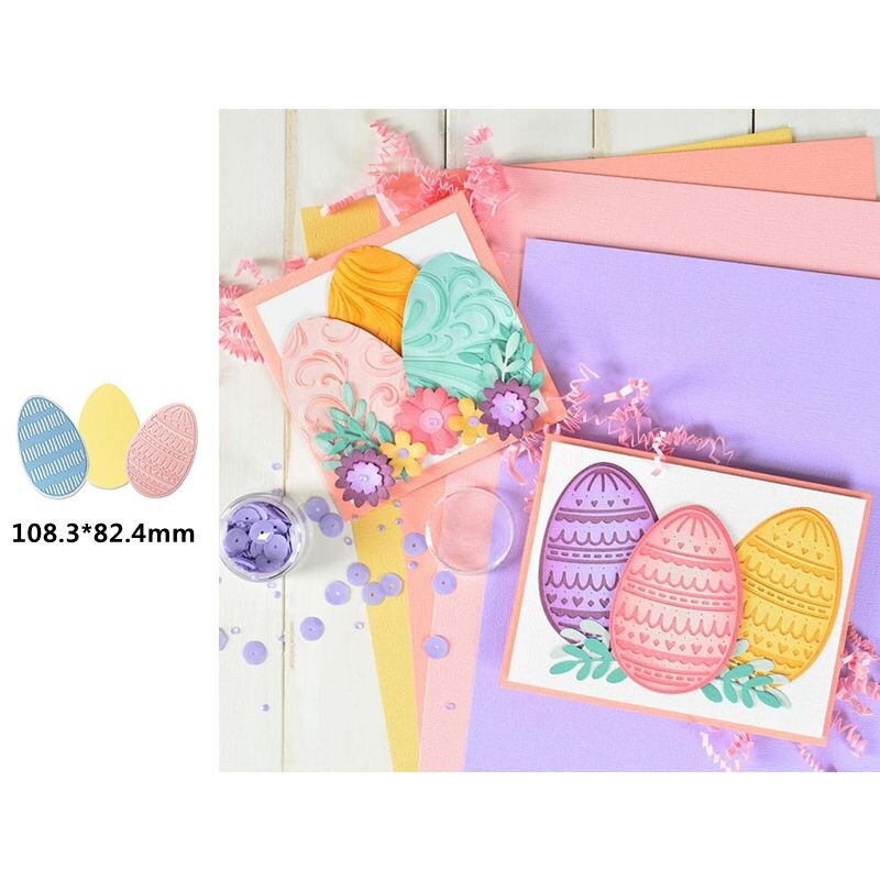 Matrice Découpe Métal Œuf De Pâques - Motif Fleurs Et Panier - Pour Scrapbooking, Cartes DIY