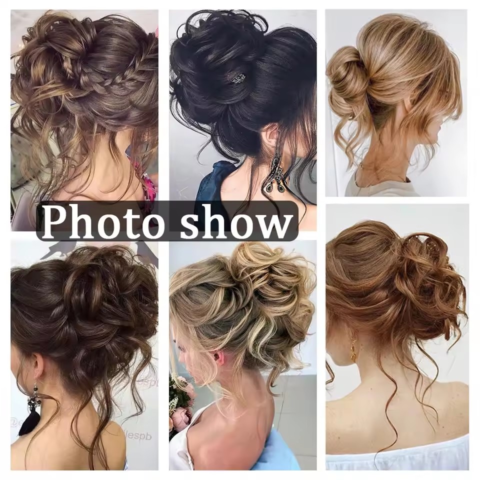 Syntetyczne doczepiane koki robić włosów roztrzepane kręstożek włosy Scrunchies treski syntetyczne Chignon pączek Updo treski dla kobiet