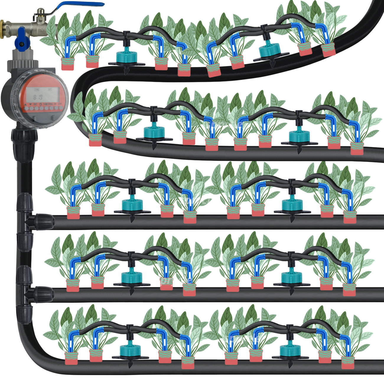 Garden Automatic Watering System Drip Irrigation 4-Way 3/5mm 2-Way Drip Arrow Transmitter Potted Plant 10/20set Greenhouse