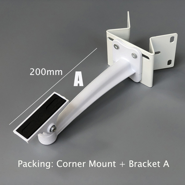 Soporte de cámara CCTV de ángulo recto de 90 grados, montaje en pared, esquina de pared externa, para cámara de vigilancia de seguridad: Corner Bracket Set A