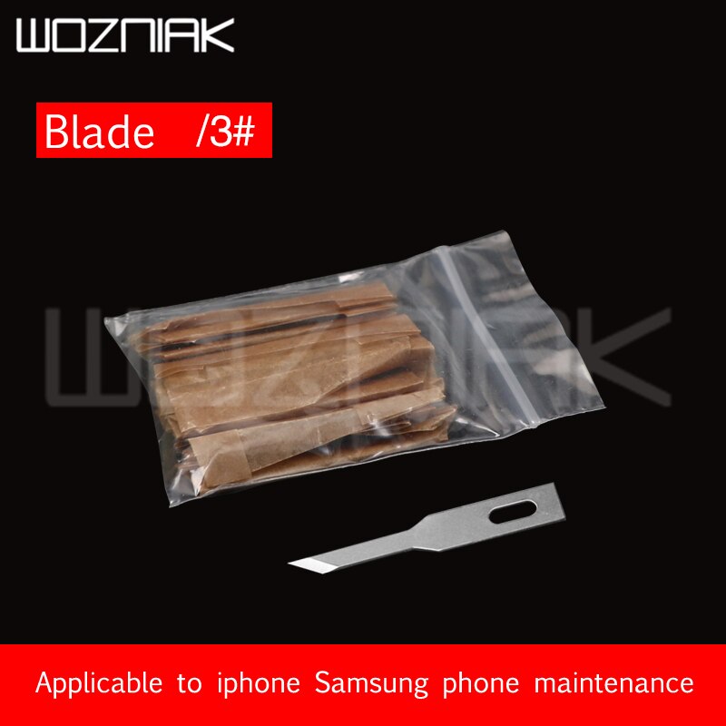 Lame chauffante universelle en fer à souder 936, pour téléphone portable, outil de nettoyage du dos en verre, outil de réparation des circuits imprimés d&#39;empreintes digitales: No. 3 blade 10pcs