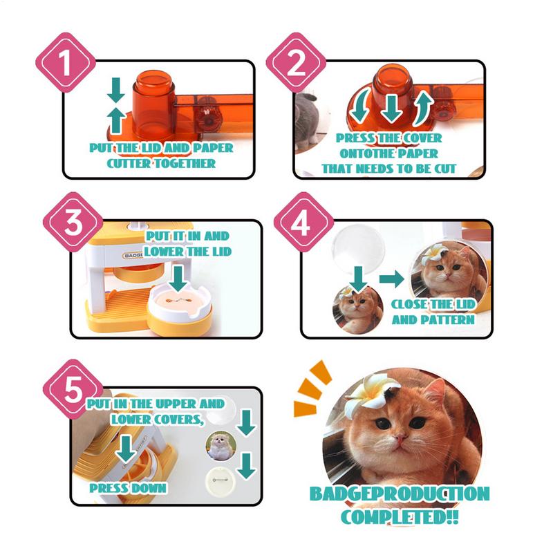 Máquina para hacer insignias de 55mm, prensador de Pin de insignia de botón DIY con 48 Uds. De piezas de insignias, Kit de artesanía educativa divertida, máquina de prensado de botones