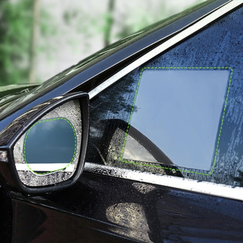 2 Pcs Car Side Windows Mirror Rainproof Film Anti-Fog Clear Protective Sticker Anti-Scratch Waterproof Window Film