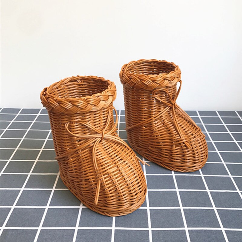Rattan Woven Fruit Basket Cute Shape Fruit Bowls Tray Vegetable Snack Breakfast Display Basket Novelty Animal Shaped
