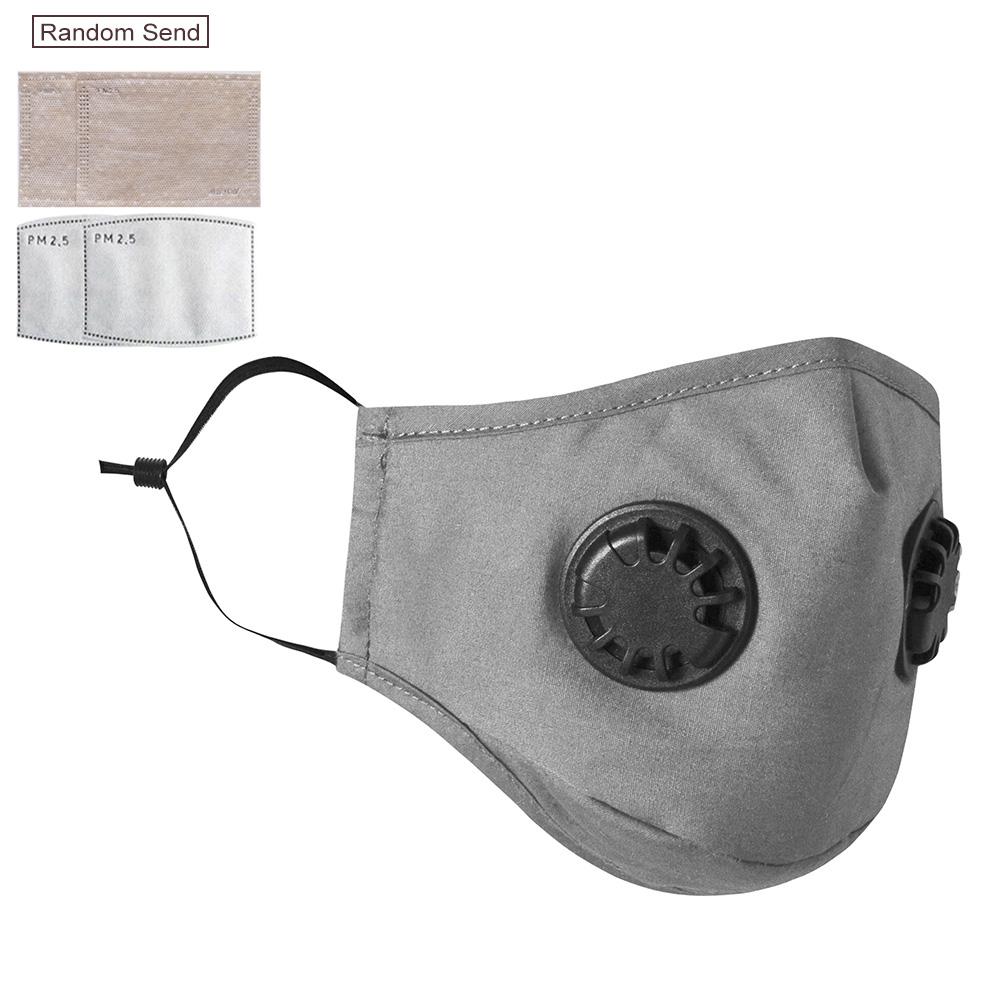 Bandana antipolvere con filtro antipolvere riutilizzabile a doppia valvola bandana protezione solare copertura facciale per equitazione corsa viso moda Bandana: Gray