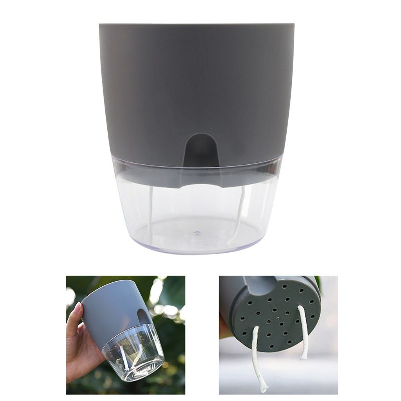 Self Watering Planter Handgemaakte 2 Layer Self Watering Plant Bloem Pot Met Water Container Huis Tuin Decor Ronde Bloempot