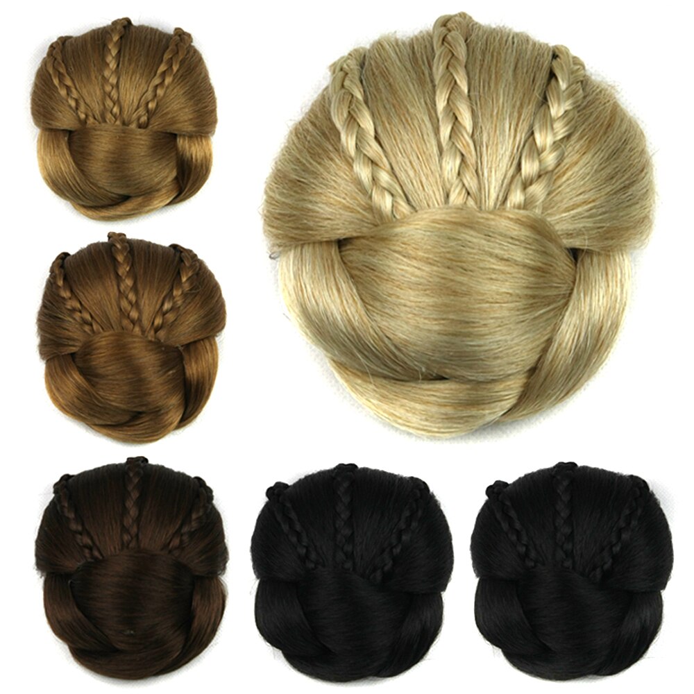 Soowee 6 Kleuren Synthetisch Haar Gevlochten Haar Chignon Clip In Haar Broodje Donut Rollers Accessoires voor Vrouwen