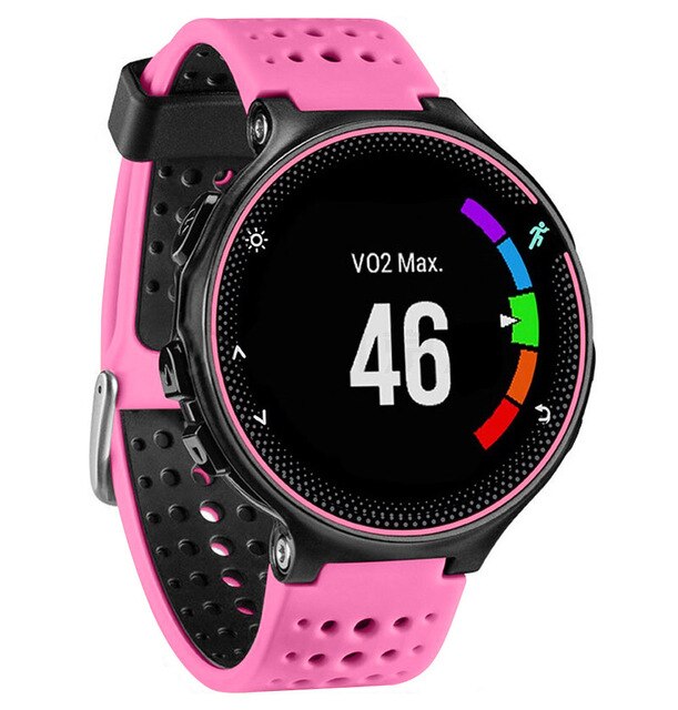 Silicone Replacement Belt Wrist Band Watch Strap for Garmin Forerunner 220 230 235 630 620 735 Approach S20 S5 S6 Smart Watch: Pink Black