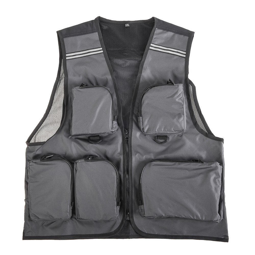 Mannen Outdoor Vest Multi-Pocket Mesh Ademend Mouwloze Vissen Vest Reizen Vest