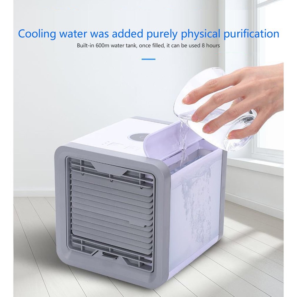 7 lichte usb mini draagbare airconditioner luchtkoeler ventilator desktop ruimtekoeler persoonlijke ruimte luchtkoeler ventilator voor kamer thuis