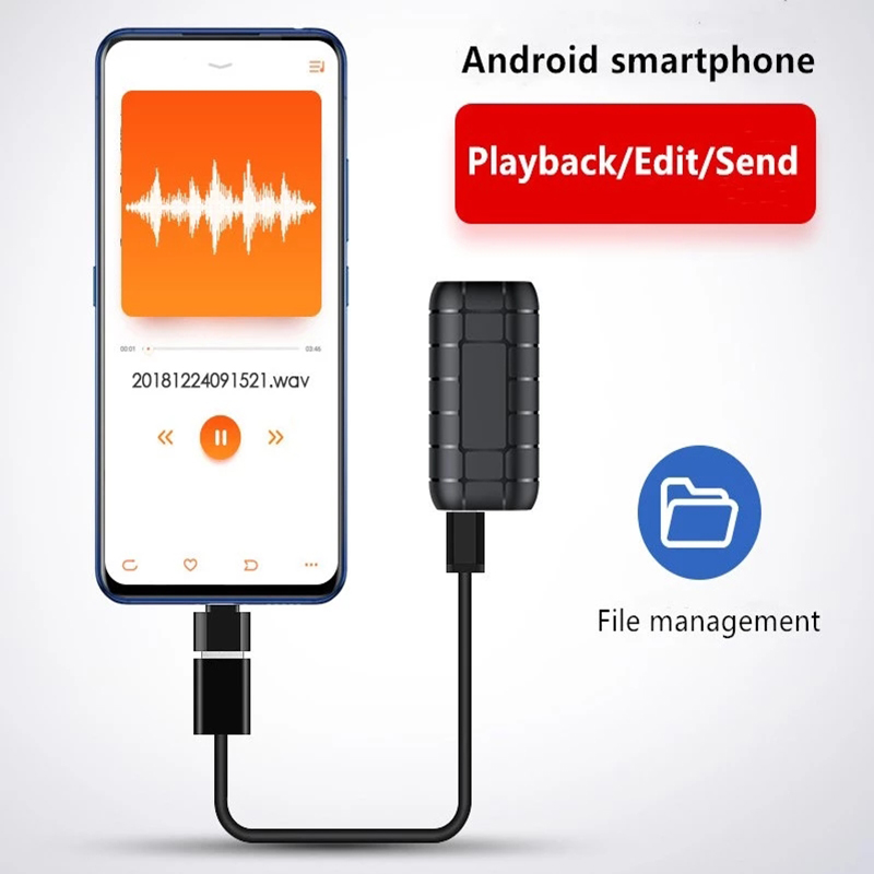 Mini voice activated recorder 500 hours digital recording device sound dictaphone audio micro record portable small