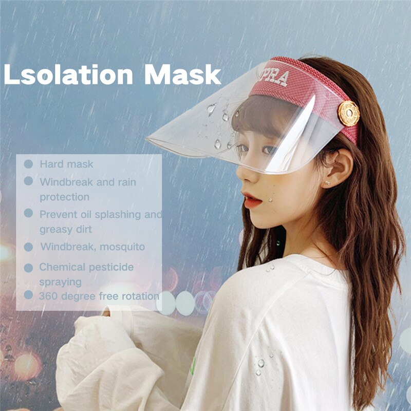 Cooking Cleaning Protective Face Shield Clear Visor Flip Up Transparent Mask Anti Elastic Band Full Face Cover