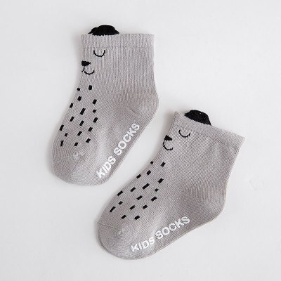Baby Anti-Slip Lente Sokken Herfst/Winter Cartoon Asymmetrie Leuke Peuter Katoen Vloer Sokken Kinderen Sokken voor Kinderen: gray dog