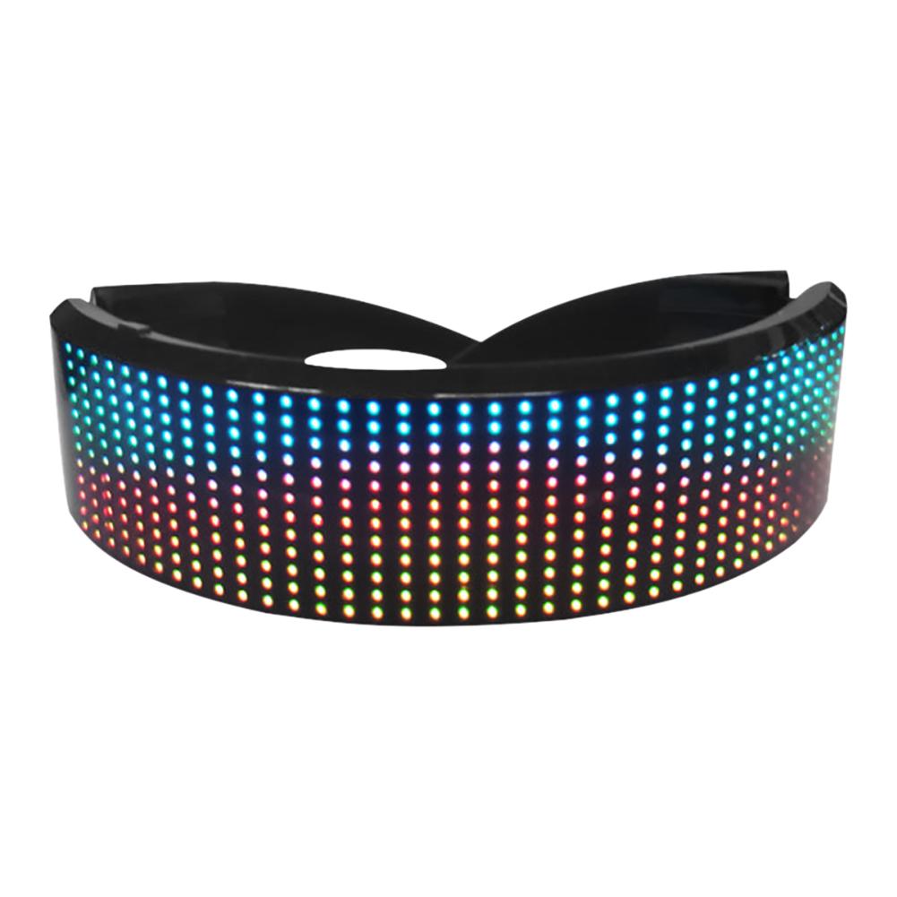 LED Bluetooth Glasses Full Color LED Display Smart Glasses with APP Connected Control for Parties Halloween Christmas