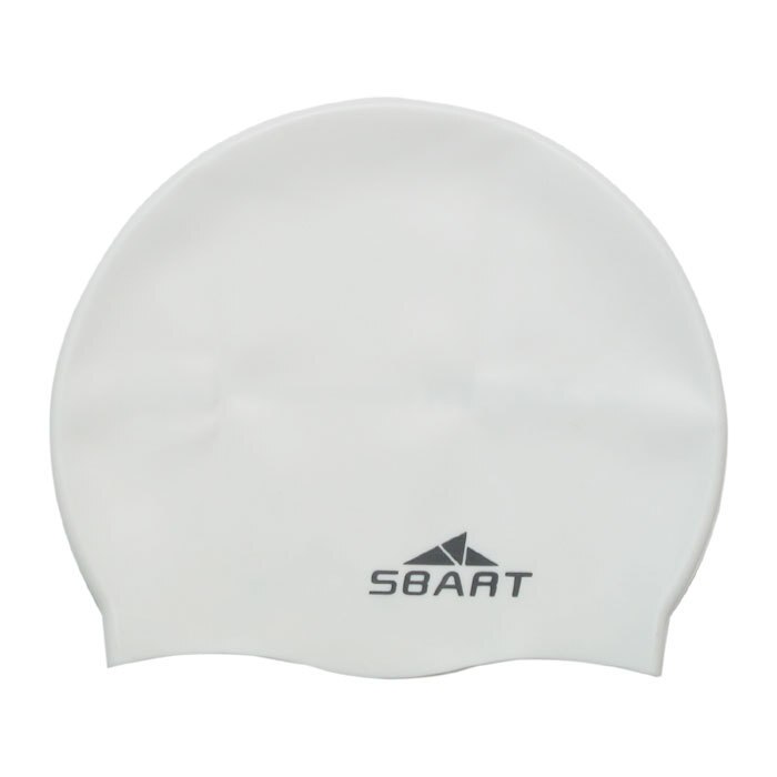 Sbart one size stevige badmuts voor lang haar siliconen badmuts voor dames heren duiksport scuba surfen zwembad watersport hoed: Wit