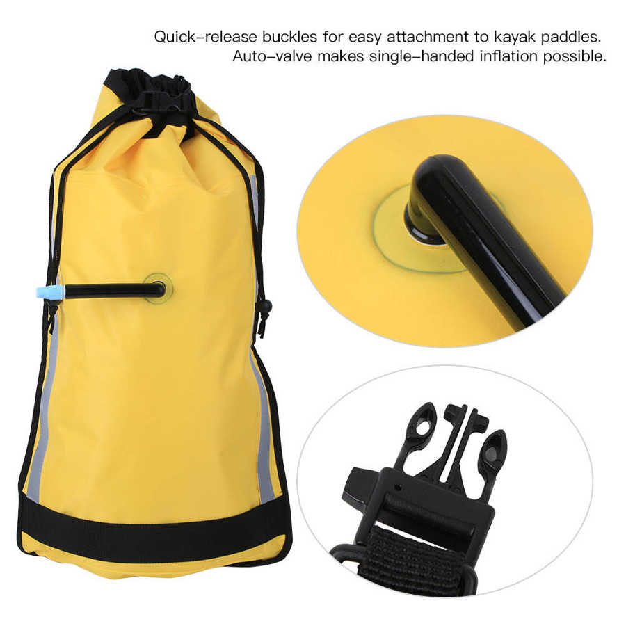 Water Sports Paddle Float Bag Kayak Safety Floating Bag With Quick Release Buckle Inflatable Paddle Float Sea Kayak Rescue