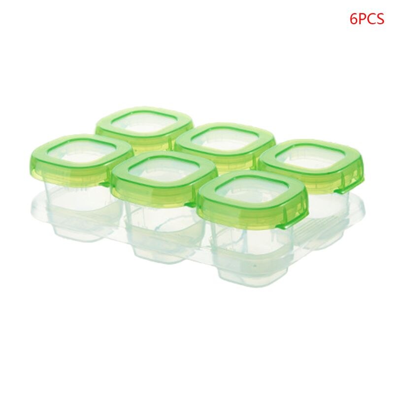 6 Pcs Baby Plastic Food Containers Mini Weaning Freezing Pots Boxes Freezer Storage Box