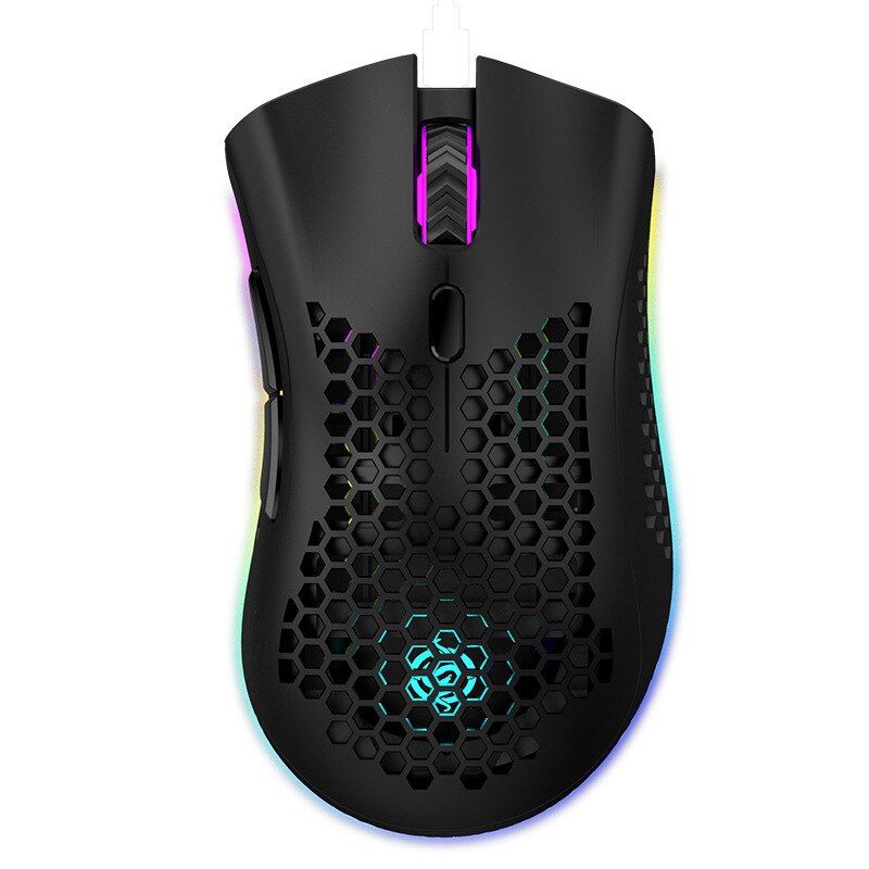 2.4G Rechargeable Wireless Gaming Mouse for Desktop PC Computers RGB Light Honeycomb Hollow Mouse for Gamer Notebook Laptop Mice