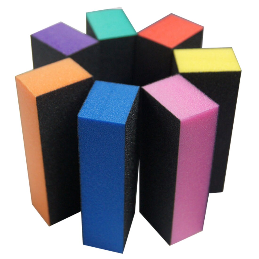 Meerkleurige driezijdige korrel hoge kogel zwarte schuurbuffer nagelvijl polijsten schuren nagelgereedschap polijsten kunst