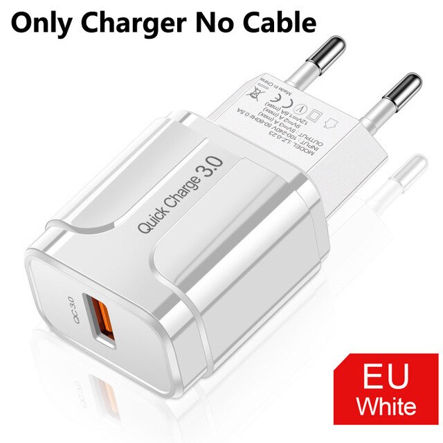 Kabel Micro USB ściany szybki Adapter ładowarka do telefonu komórkowego dla Samsung galaxy S3 S4 S6 S7 krawędzi A10 A3 A5 2016 J3 J5 J7 J4 A6 A7 2018: Only White Charger