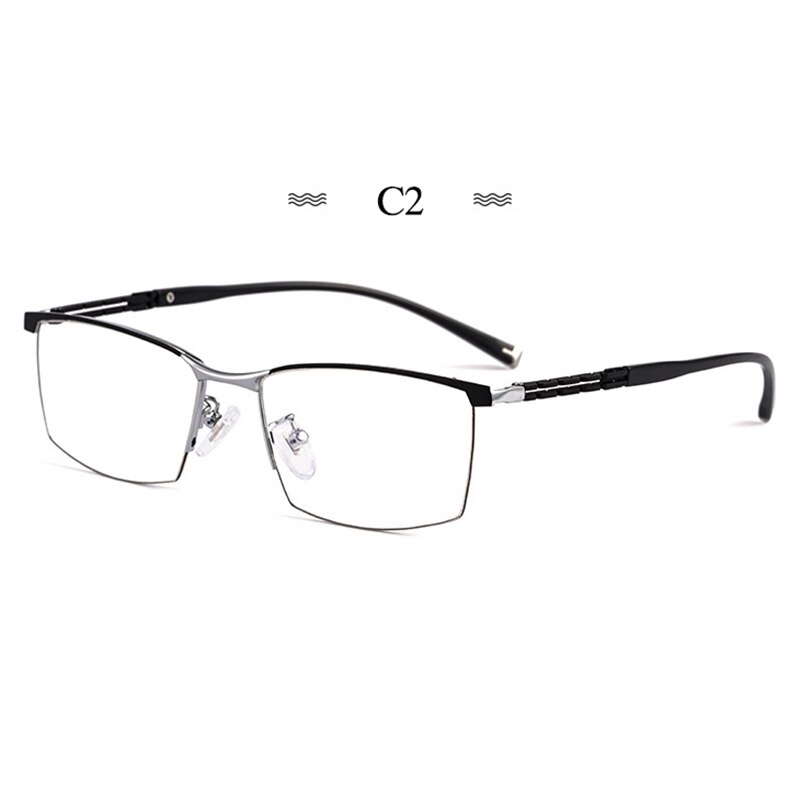 Montura de gafas de titanio puro para hombre, gafas graduadas de , a la , estilo de negocios, T8605T: C2