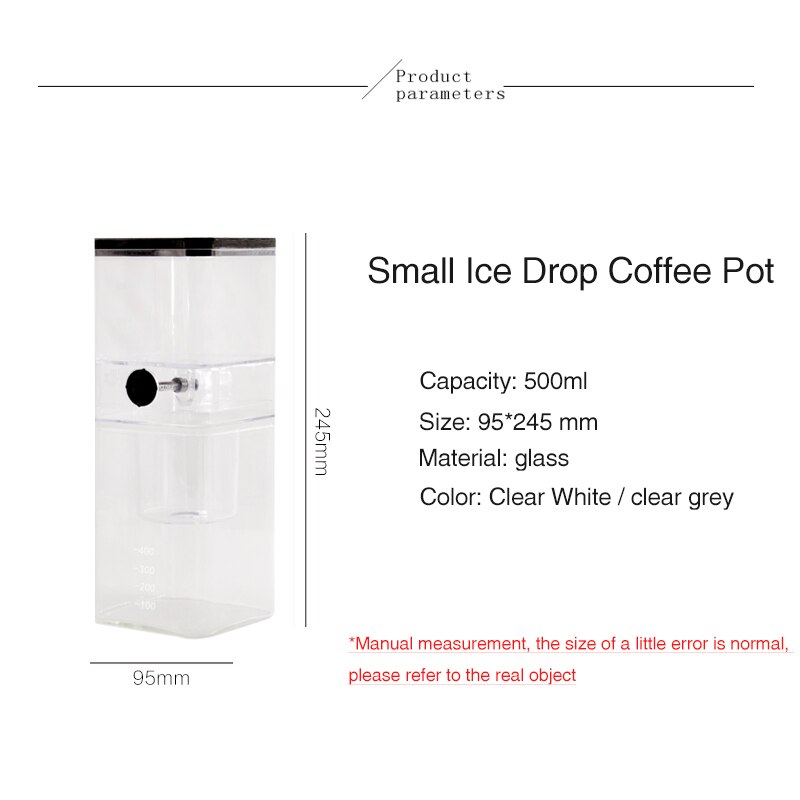 Household Detachable 500ML Plastic+Glass Cold Brew Coffee Bottle Drip Ice Café Maker