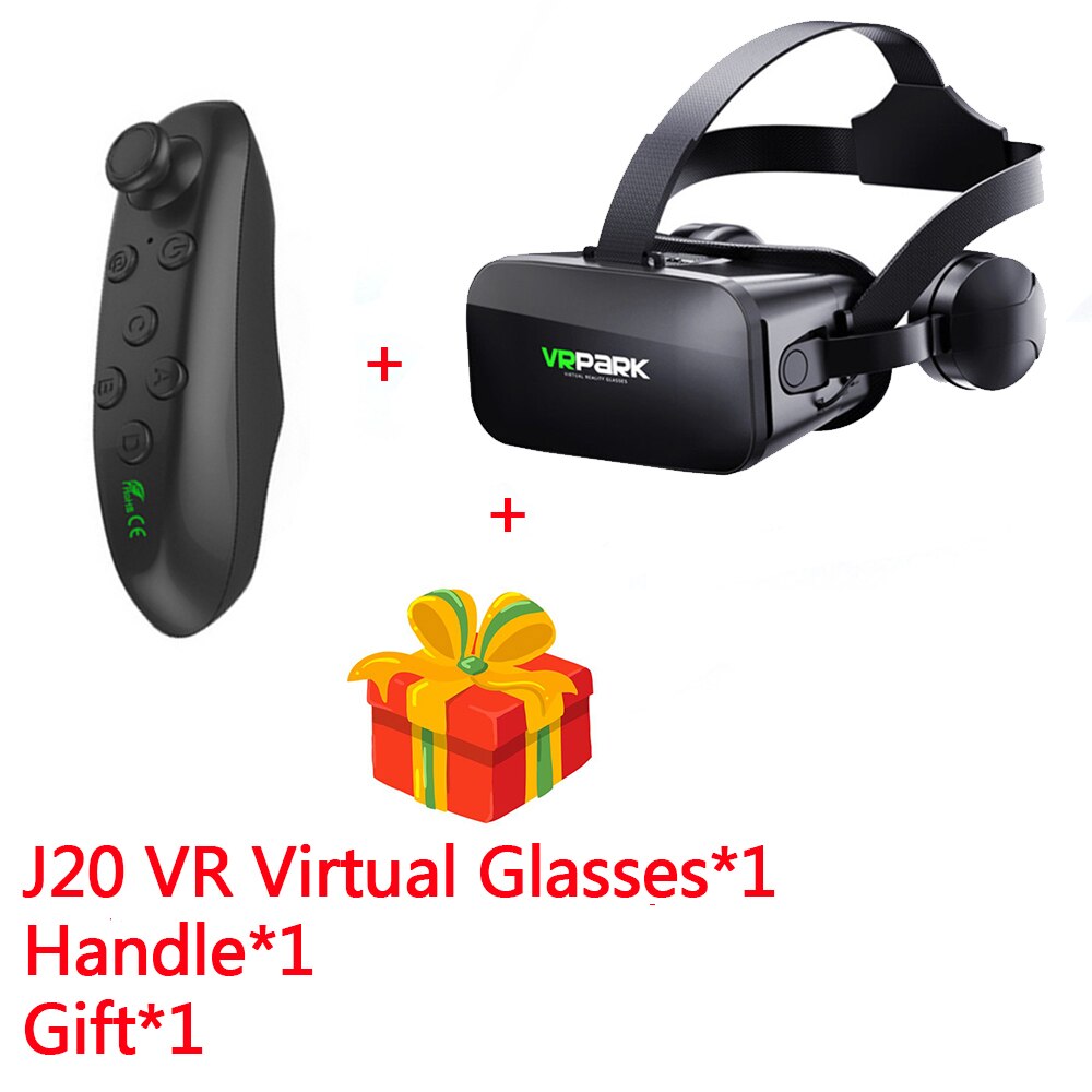 Immersive VR Game Equipment Head-mounted VR Virtual Reality 3D Glasses Audio-visual Integrated Mobile Phone 3D Cinema Helmet: J20 VR and Handle