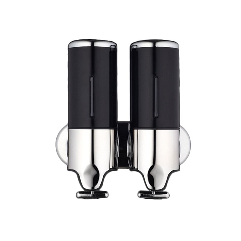 500ml Double tank Liquid Soap Dispenser Bottle Home Hotel Wall Mount Lavatory Bath Soap Dispenser: Black