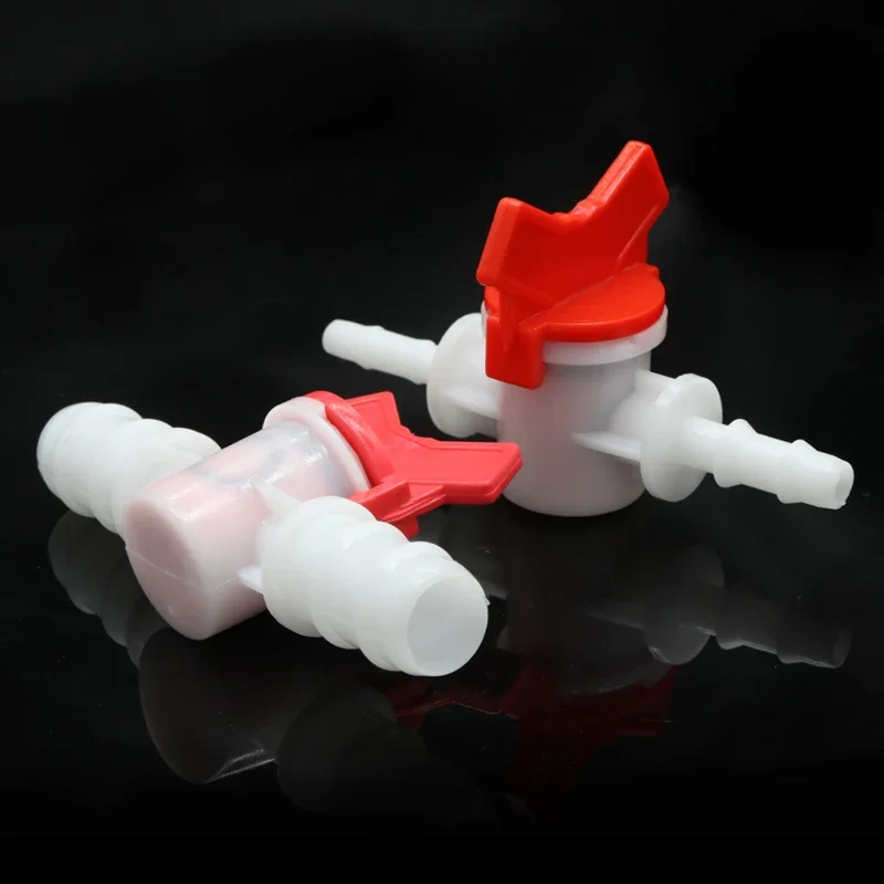 Robinet à bille en plastique bidirectionnel, 4mm, 6mm, 8mm, 10mm, 12mm, 16mm, 20mm, 25mm, tuyau en PVC, connecteur micro d'irrigation, jardin d'aquarium, 1 pièce