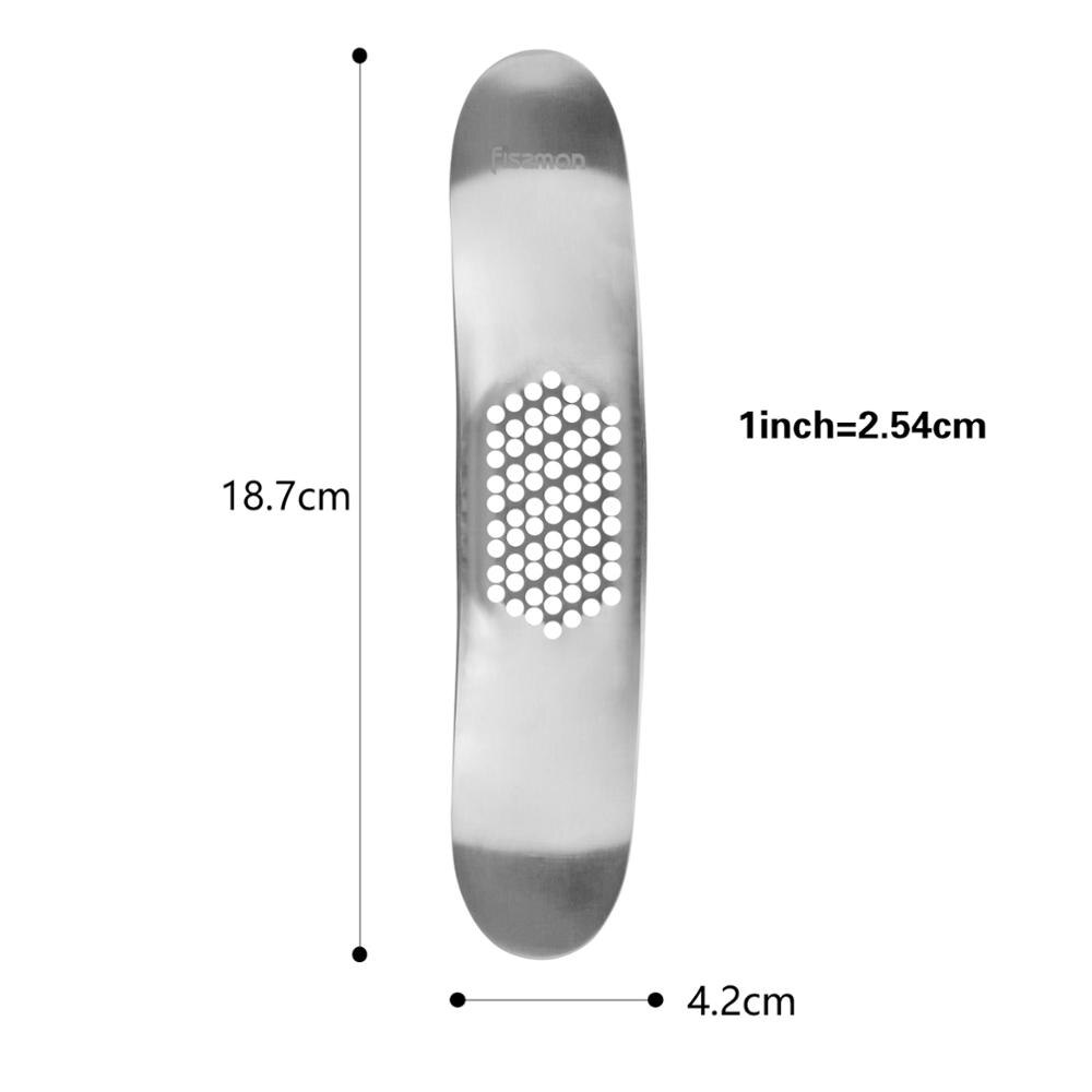 Fissman Rvs Knoflookpers Mini Gember Slijpen Rasp Garlic Crusher Peeler Druk Rasp Slicer Cutter