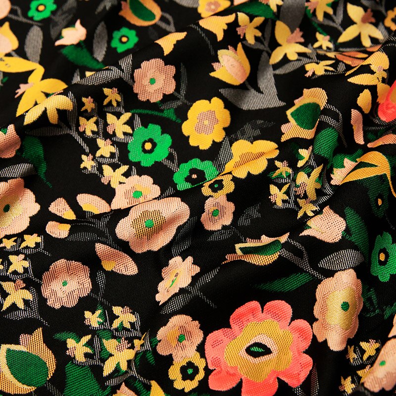 Jacquard brokad tyg satintyger sömnadsmaterial för satängklänning，klänning med broderi， mörkläggningsgardin: 5 / 50 x 145cm