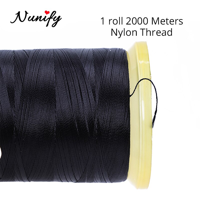 Nunify 1 Roll Black Hair Weaving Thread High Intensity Polyamide Thread ...