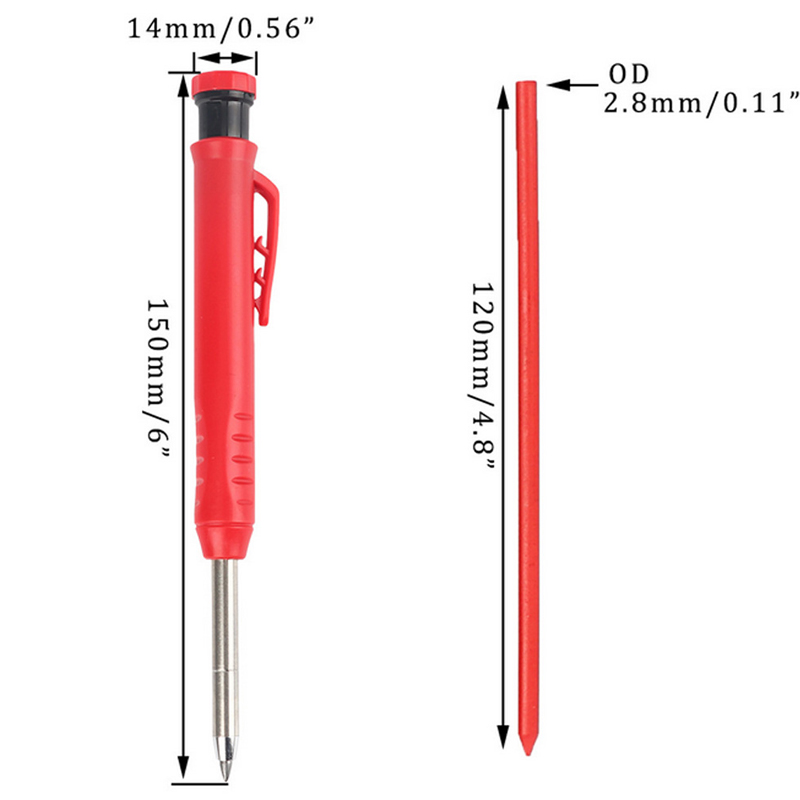 Solide Tischler Bleistift mit Nachfüllung Blei und Gebaut-in Spitzer für Tiefe See Mechanische Bleistift ritzen Kennzeichnung Holzbearbeitung Werkzeug