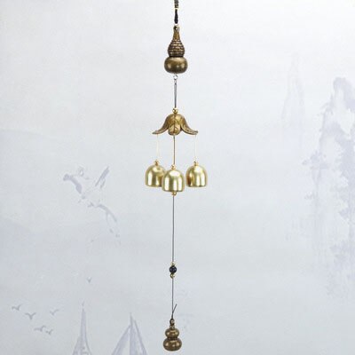 Stongwell traditionell kinesisk legering brons vindspel handgjorda hantverk hem dörr hänge väggdekoration fengshui ornament: 11