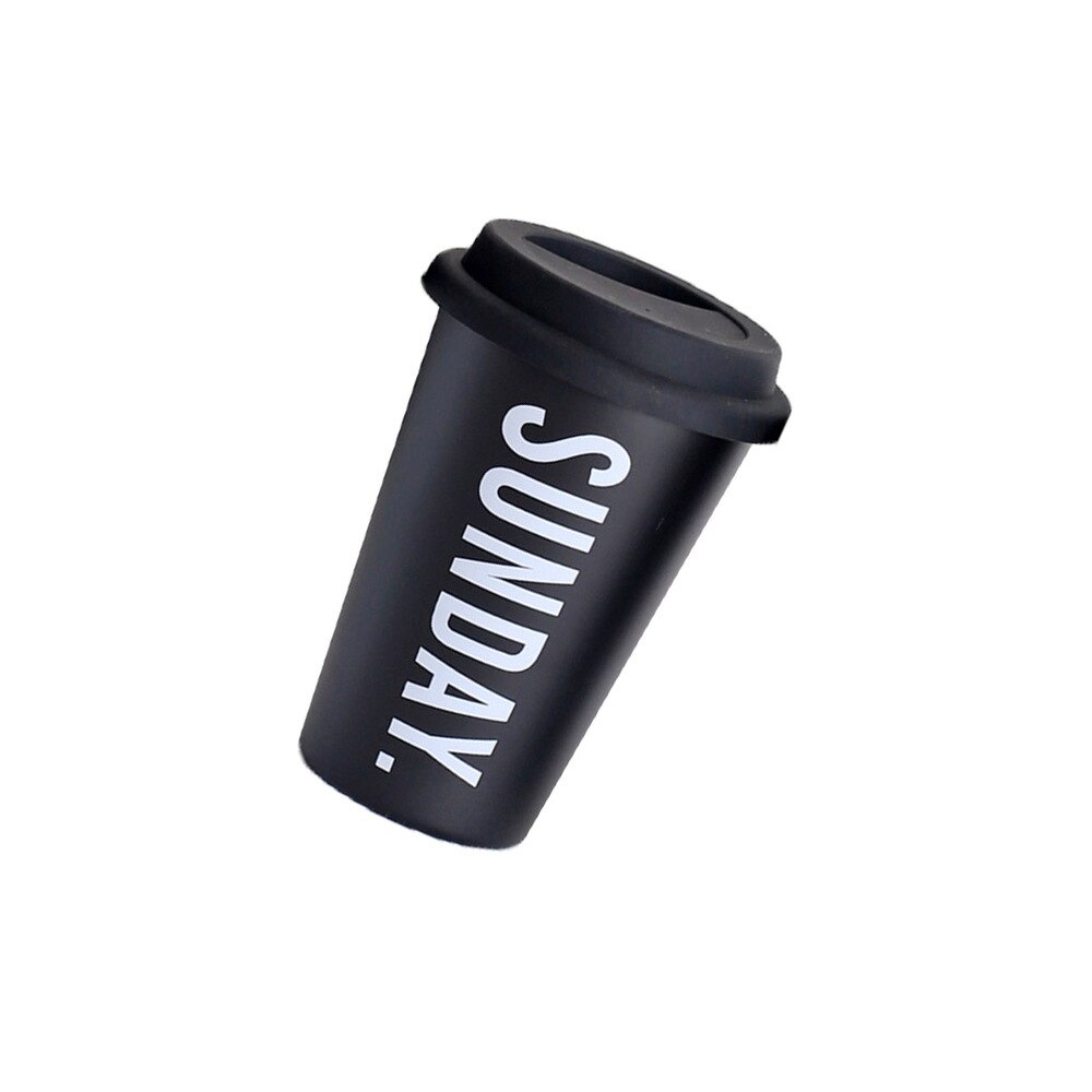 Draagbare Koffiekopje Mode Koffiekopje Rvs Cup Drinkbeker (Hamburg Wit Stijl)