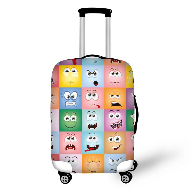 travel malas de space cover waterproof luggage protective dust cover for suitcases 3D face expressions luggage cover