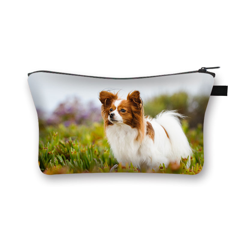 Piękny pies Chihuahua/Pomeranian pies drukowanie kosmetyczka kobiety torebki na makijaż uroczy pies kosmetyczka przenośne szminki torby prezent: shzbbomeic05cw