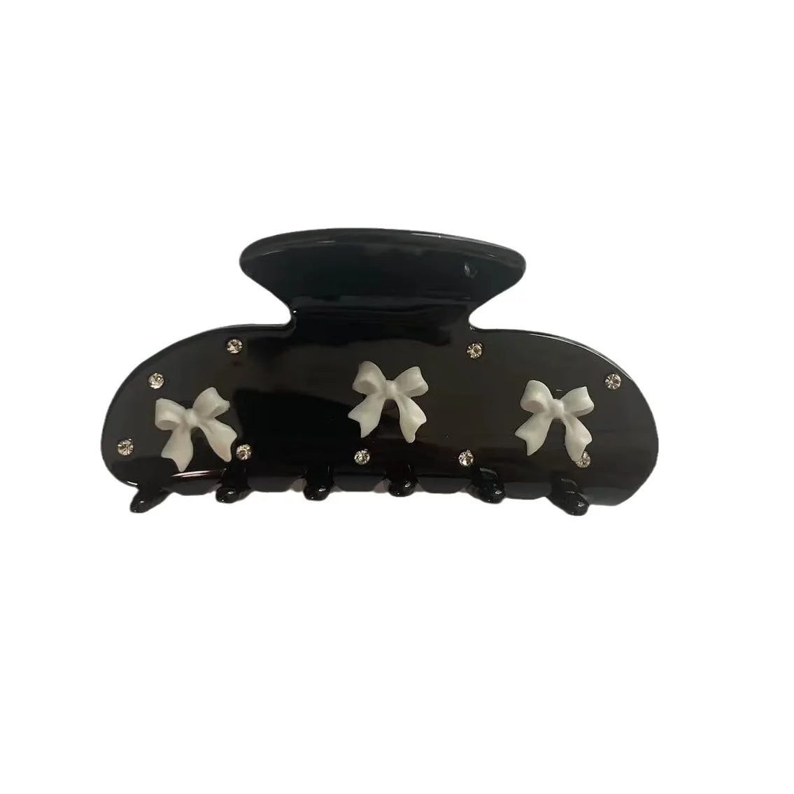 Accesorio para diadema de tiburón, pinzas para el pelo con tachuelas de diamantes y lazo, pinzas para el cabello geniales, sujeción fuerte para accesorios para el cabello largos y gruesos