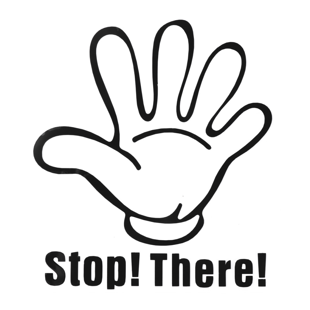 4pcs Useful Wall Sticker Durable Window Background Wall Sticker Hand Shape Stop Car Sign Sticker Informative Sign