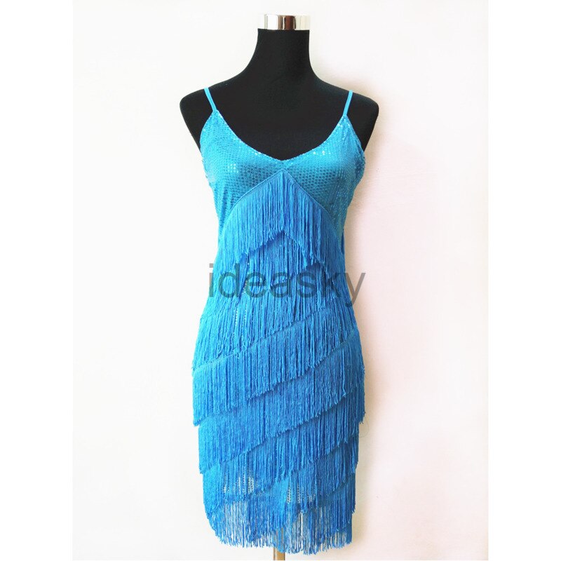 ballroom flapper dress fringe latin red sequin dance costumes dresses performance women bambina women black adult tango salsa
