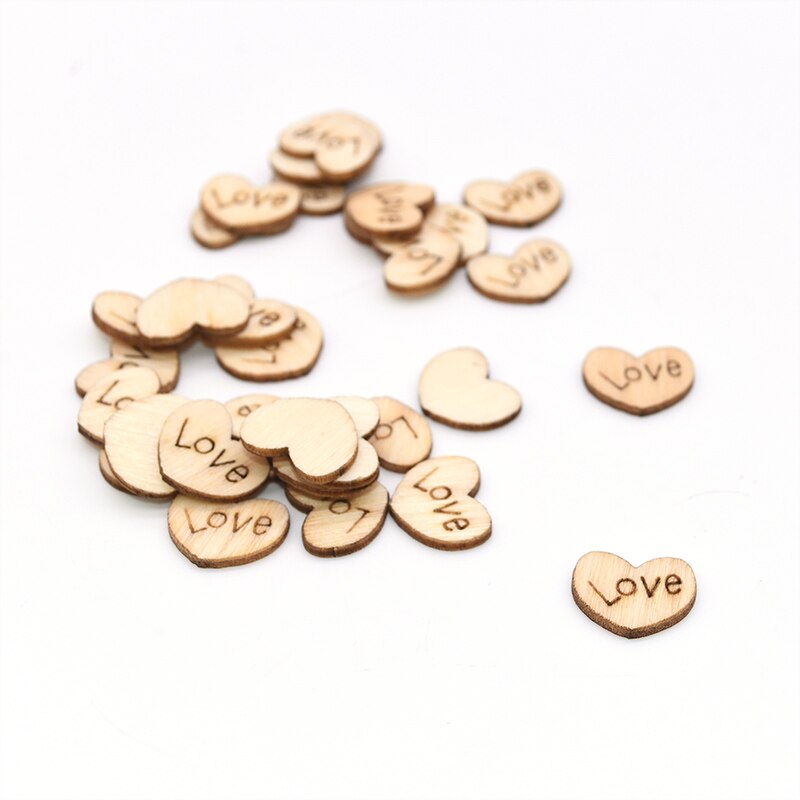 100/200Pcs Mini Houten Hart Tafel Versieren Rustieke Houten Confetti Tabel Scatter Home Decoratie Diy Craft levert