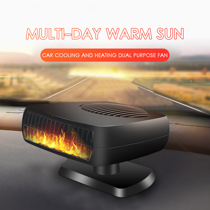 Ventilador de calefacción para vehículo de 12V/24V, 150W, función de desempañamiento de descongelación de aire frío, radiador giratorio cuatro en uno de lata de 306 grados