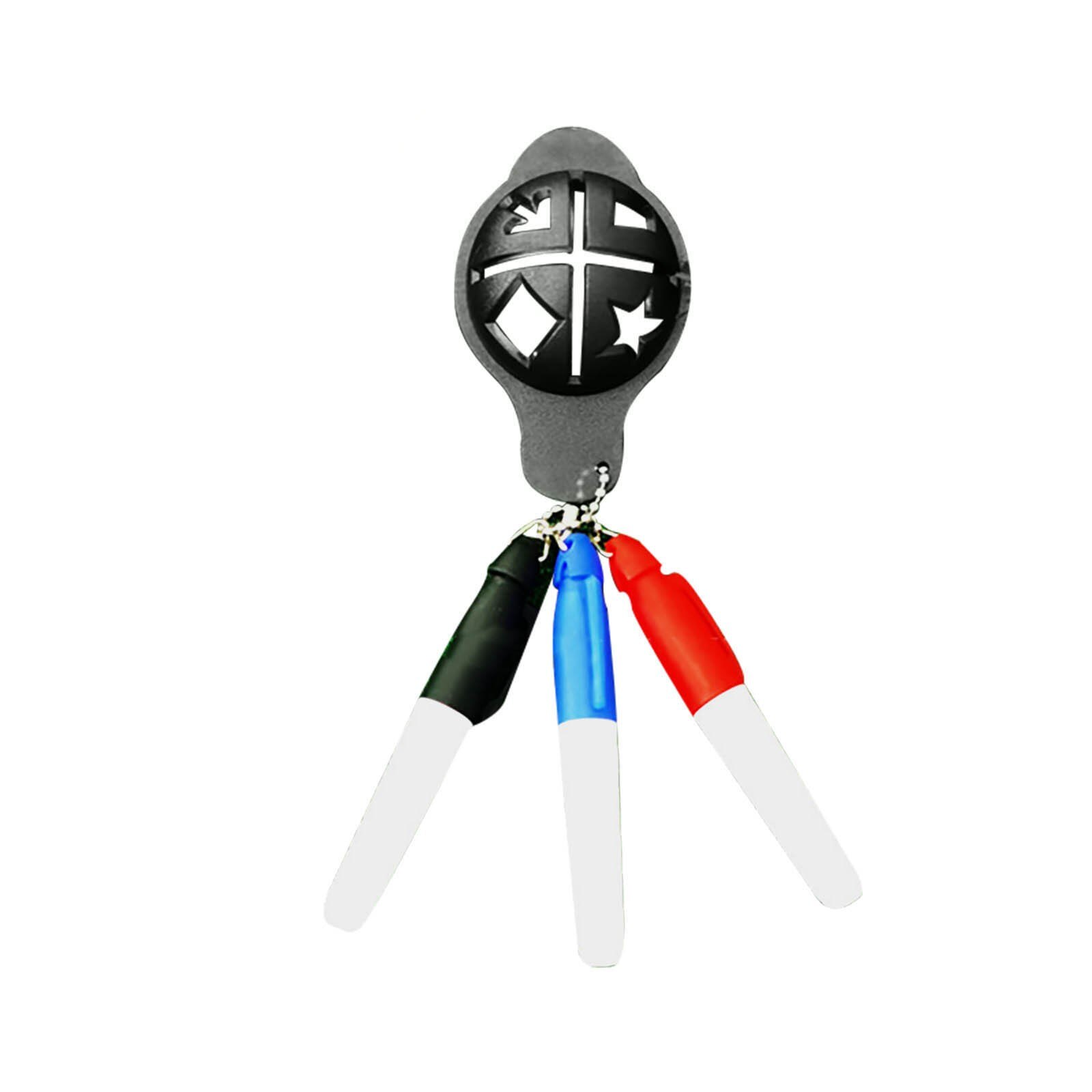Outil de marquage d'alignement de balle de Golf 1 pièce, dispositif de dessin de ligne en forme de chapeau, marqueur de ligne, modèle d'alignement, doublure de mise: Black 